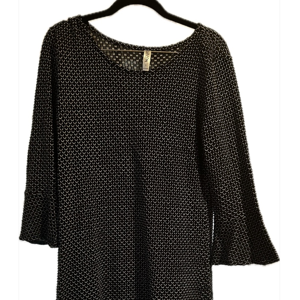 CUBISM SIZE SMALL BLACK/white dress flowy 3/4 sleeve